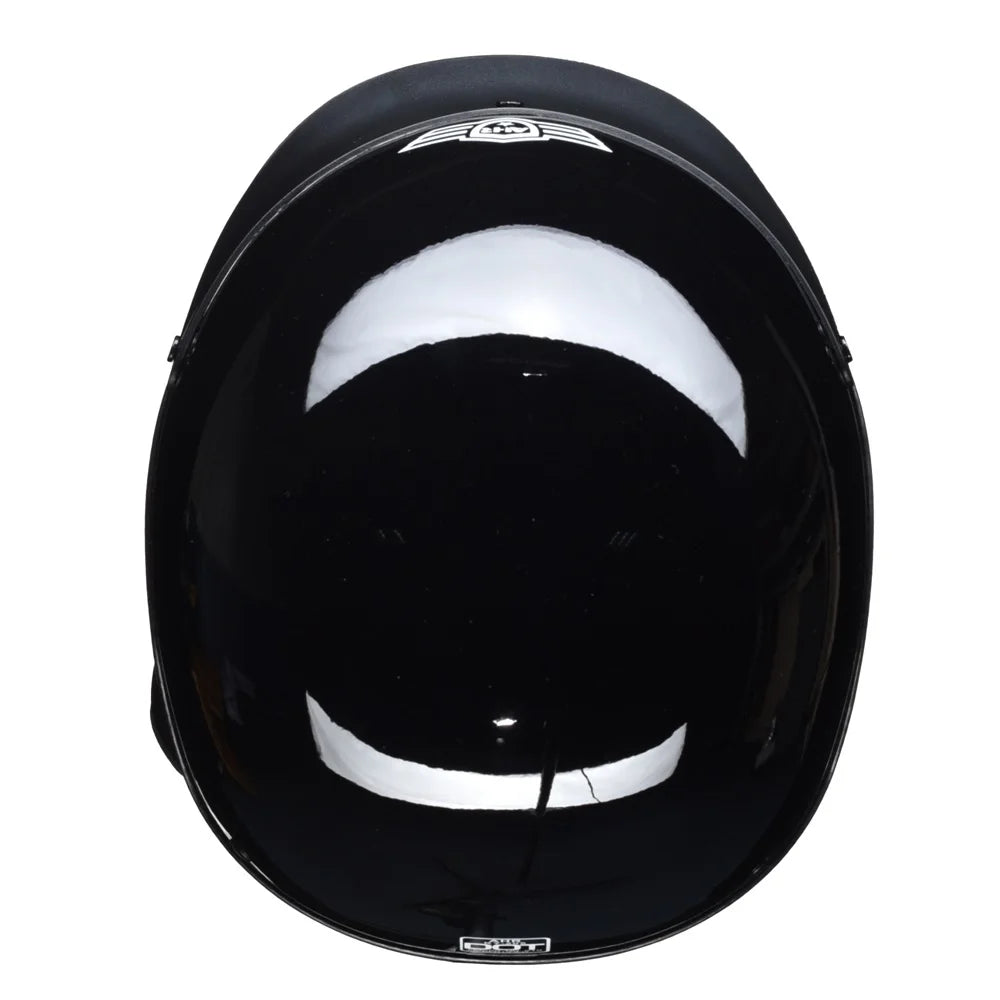 High Gloss Black Motorcycle Half Face Helmet K889229