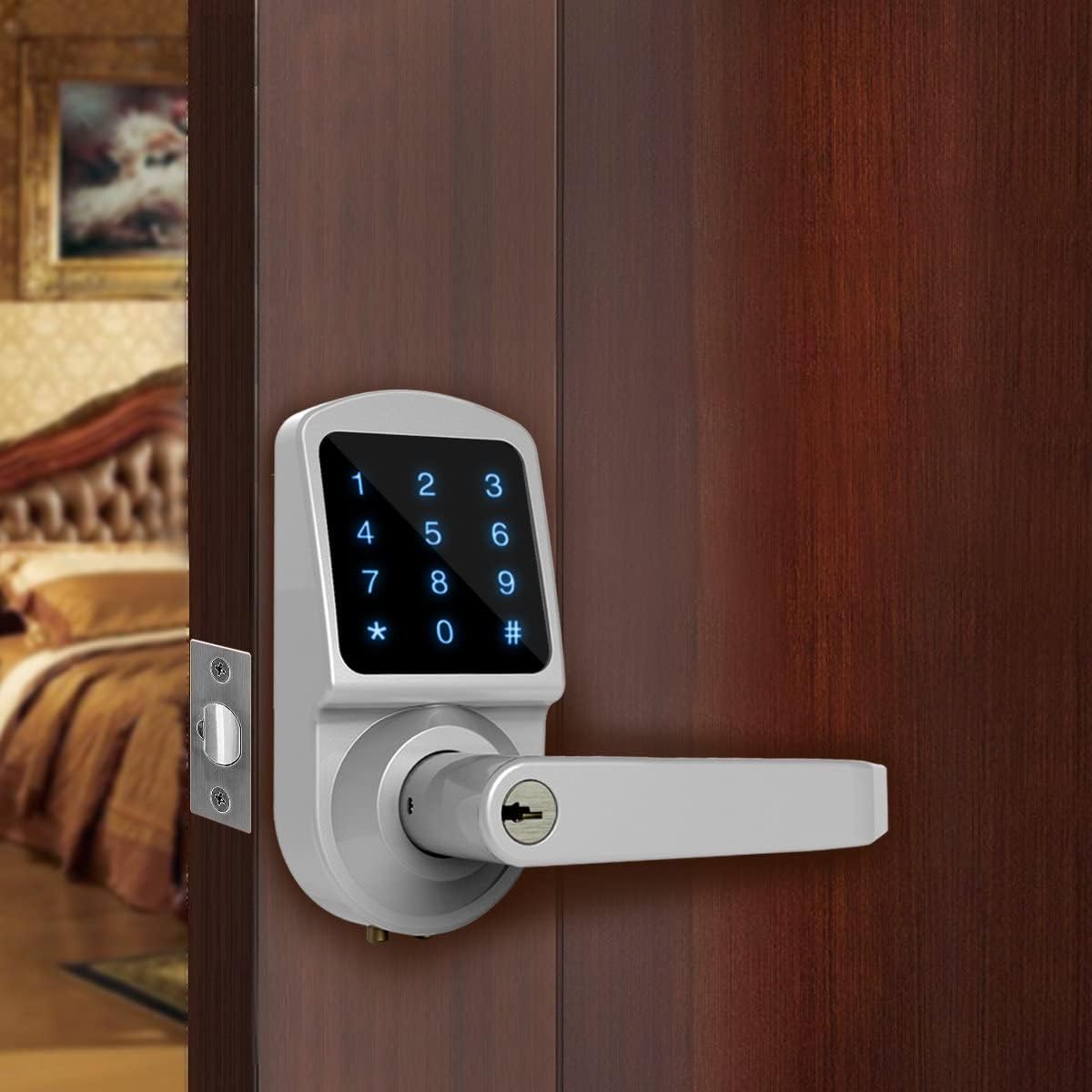 Electronic Keyless Smart Door Lock, Touchscreen Lever with Auto Lock, Pack of 2 G737