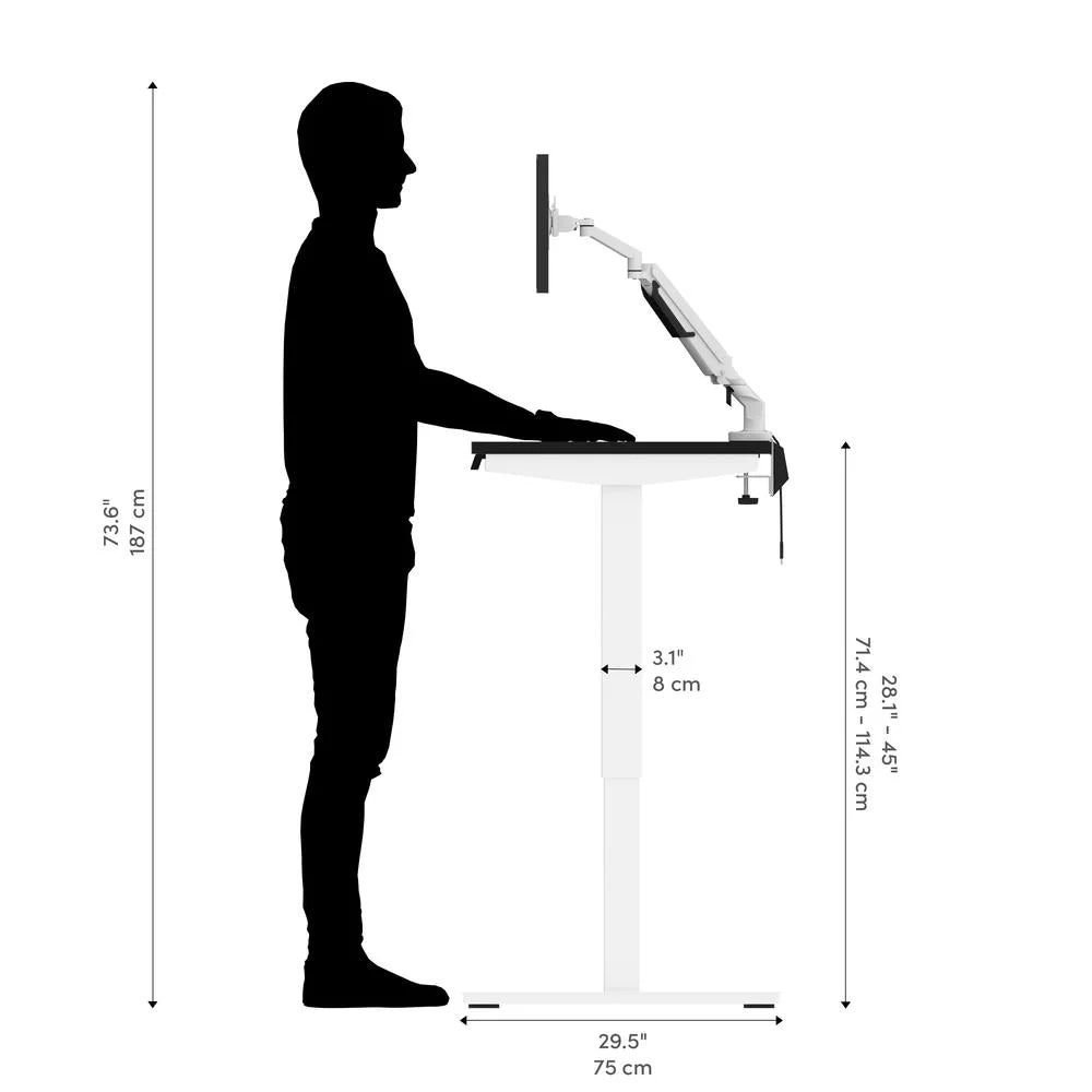 Black Electric Standing Desk with Monitor Arms B7167