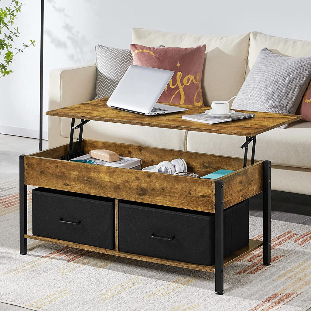 Lift Top Coffee Table with Hidden Storage and 2 Fabric Baskets Y174247