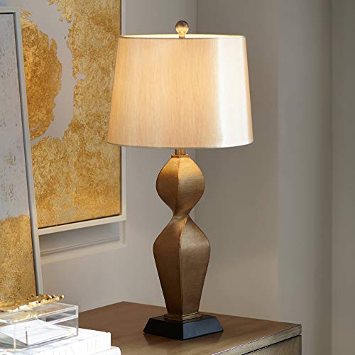 30" Tall Twist Sculptural Modern End Table Lamp Gold Finish S14866