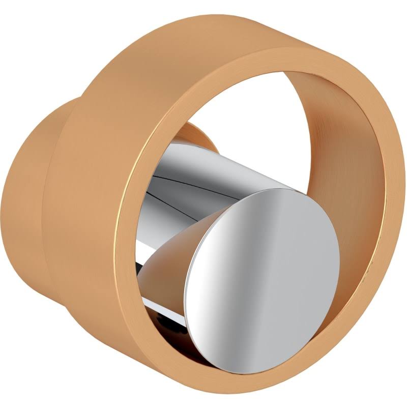 Satin Gold and Polished Chrome Trim with Circular Handle N16538