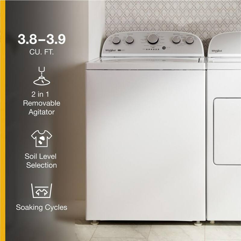 3.8 - 3.9 cu.ft. Top Load Washer in White with Removable Agitator E7685