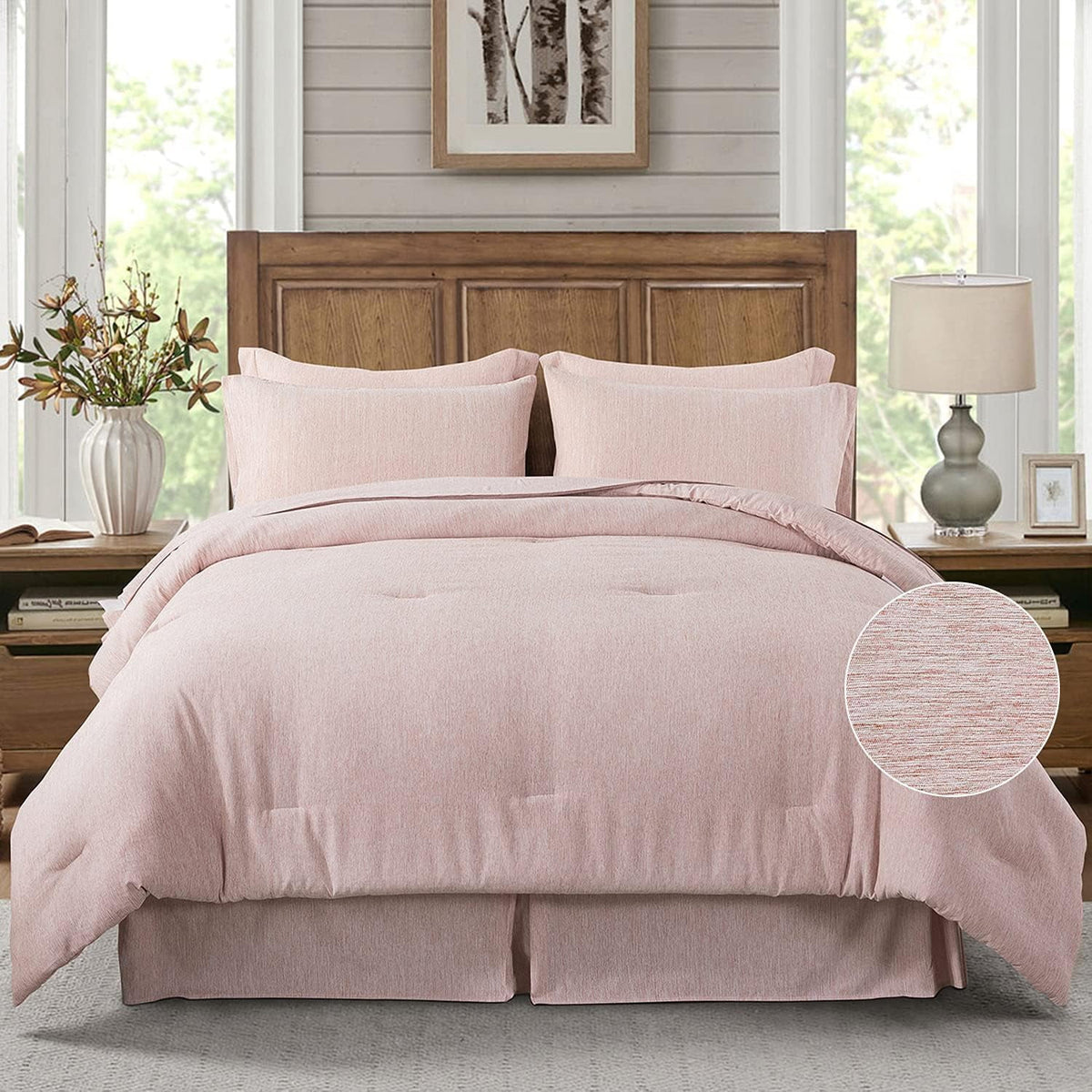 Cal King 8 Piece Cationic Dyeing Microfiber Comforter Set X1039