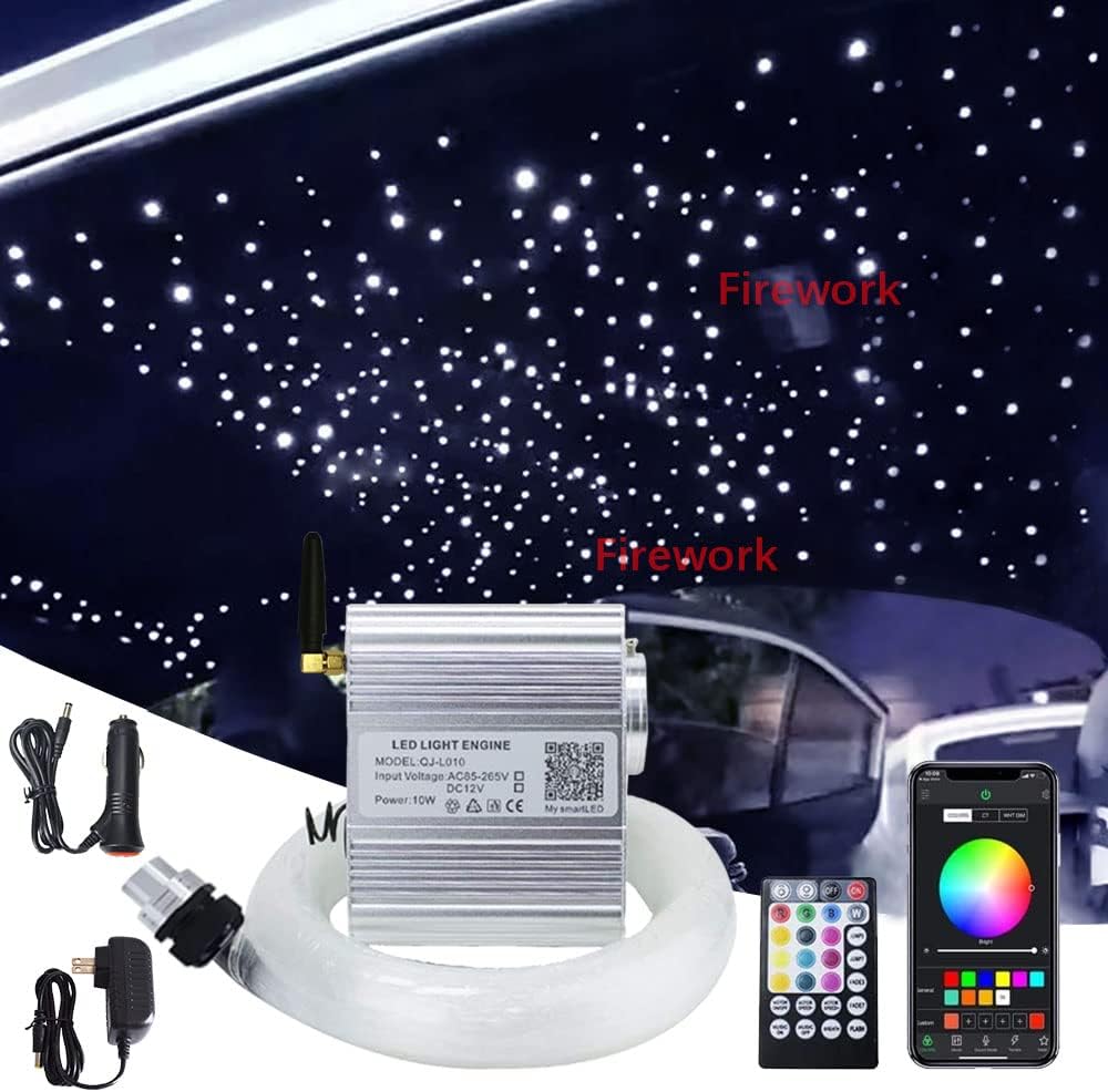 Bluetooth RGBW LED Fiber Optic Star Ceiling Light 360pcs 9.8ft I322926