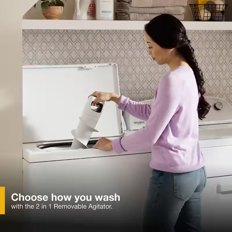 3.8 - 3.9 cu.ft. Top Load Washer in White with Removable Agitator E7685