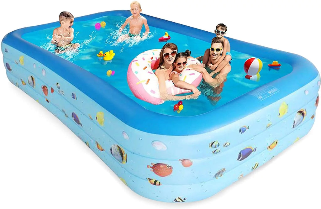 Inflatable Pool, Thickened Kiddie Pool, BPA-Free, 6.9 x 5 x 1.8 ft, Blue M7172