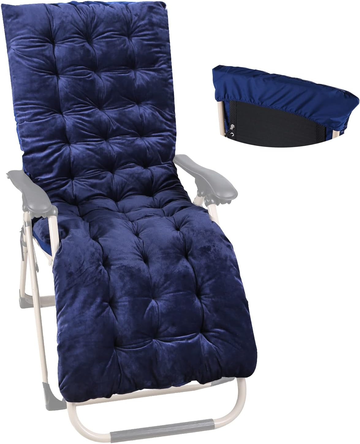 Blue Cotton Chaise Lounge Cushion B55352