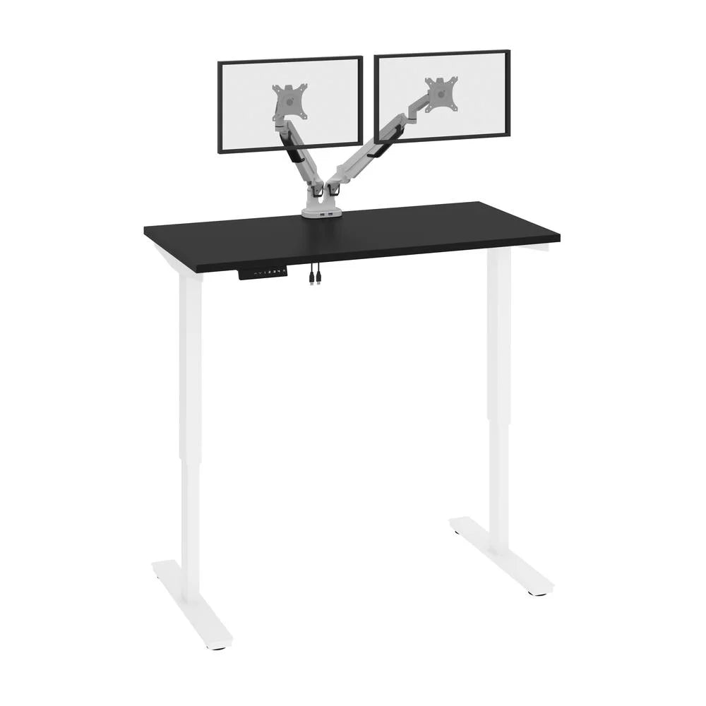 Black Electric Standing Desk with Monitor Arms B7167