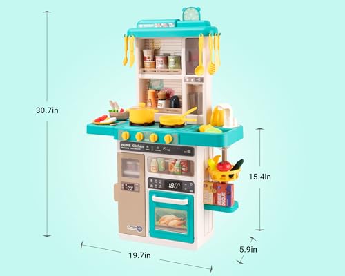 Kids Kitchen Play Set with 50Pcs Pretend Kitchen Toys Pink C824