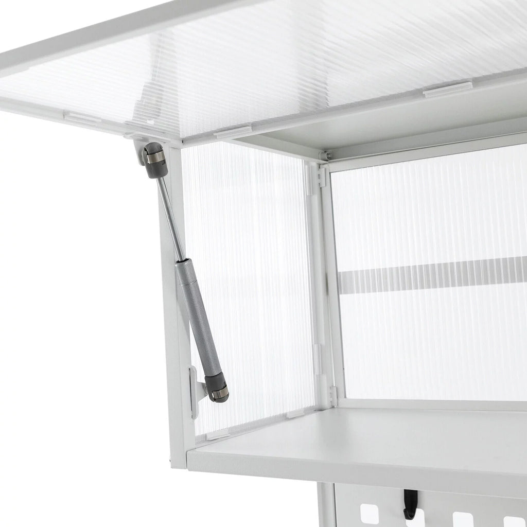 White Wall Mounted Cabinet with 5 Hooks D95253