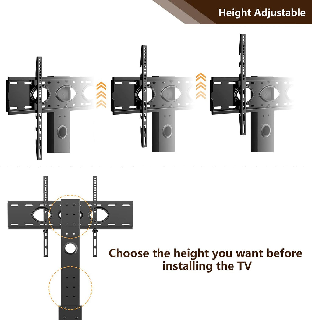 Black Swivel TV Stand with Adjustable Shelf P45031