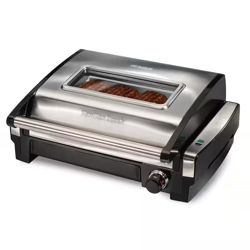 Stainless Steel Indoor Grill with Non-Stick Plates E767
