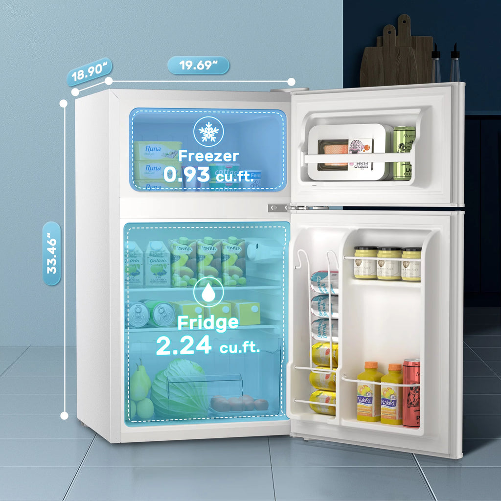 Two Door Mini Fridge 3.1Cu.ft Green J65347