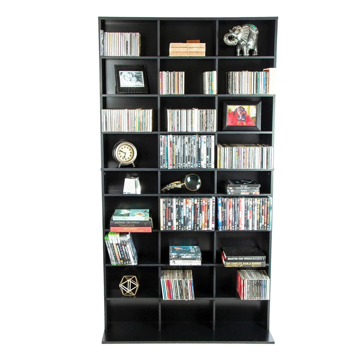 40"x71" 9-Shelf Wood Media Storage Bookcase E12370
