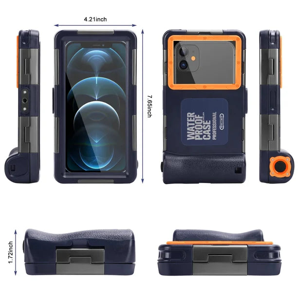 Waterproof UnderWater Case for Phones Up to 6.9 Inch with Lanyard F519