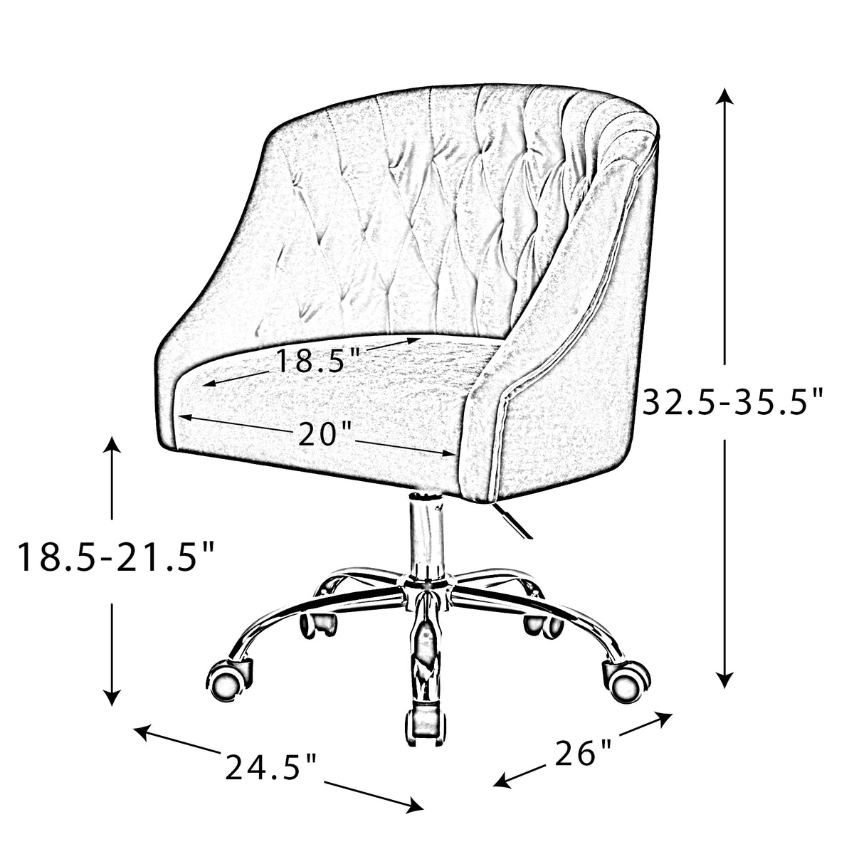 Pink Velvet Fabric Swivel Rolling Task Chair J761215