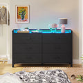 Black 6 Drawer Wood Dresser M1907