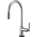 Chrome Pull-Down Faucet with Arc Spout and Knurled Handle I643