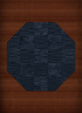 Navy Checkered Boxes Area Rug 8' x 8' Octagon R99207