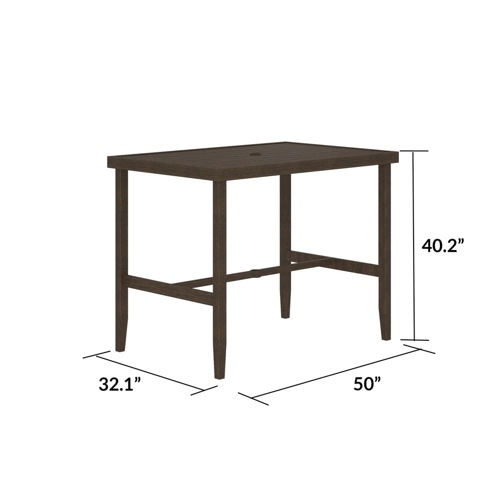 Dark Brown Steel Patio Bar Table D535362
