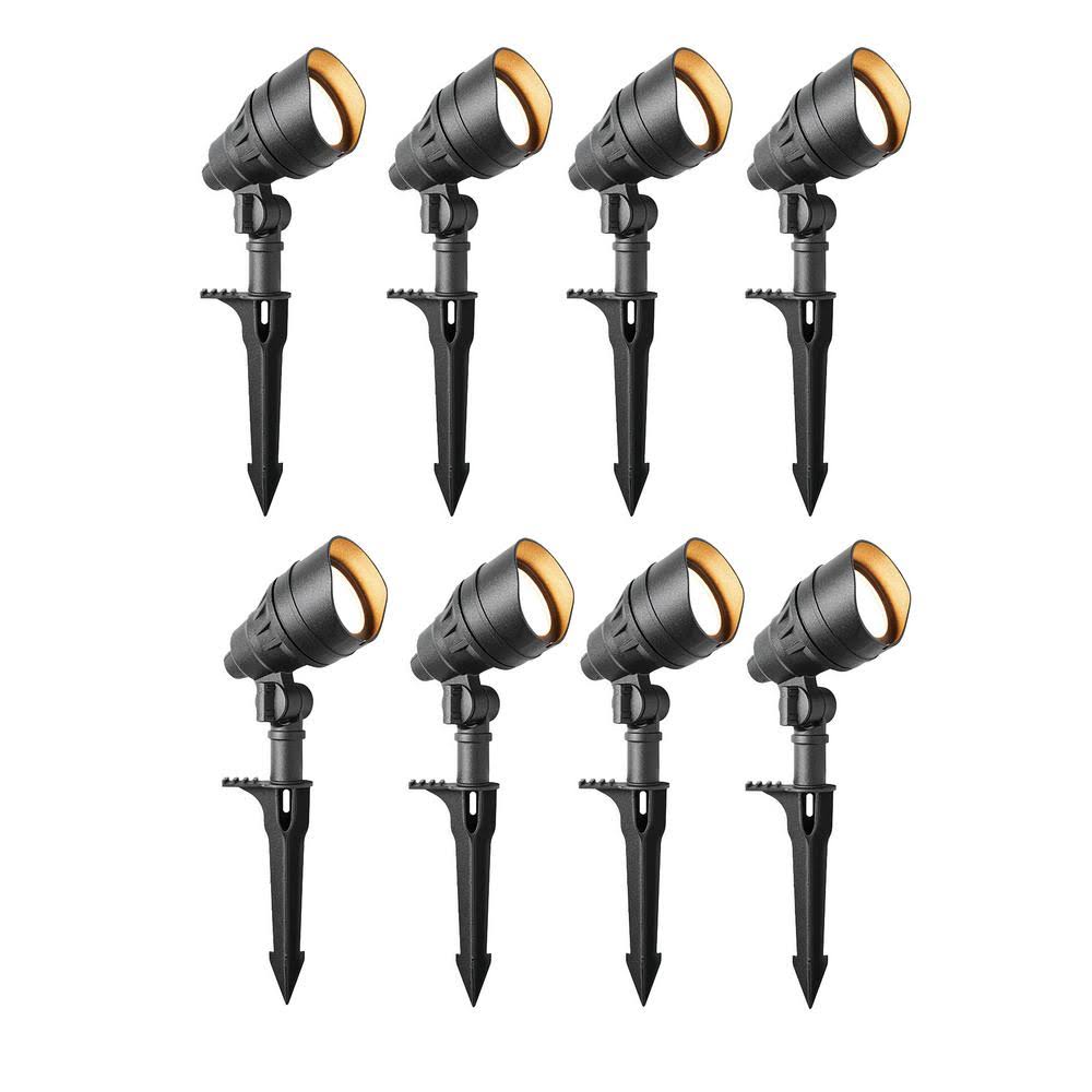 4.5-Watt Black Outdoor Integrated LED Landscape Flood Lights (8-Pack) W249