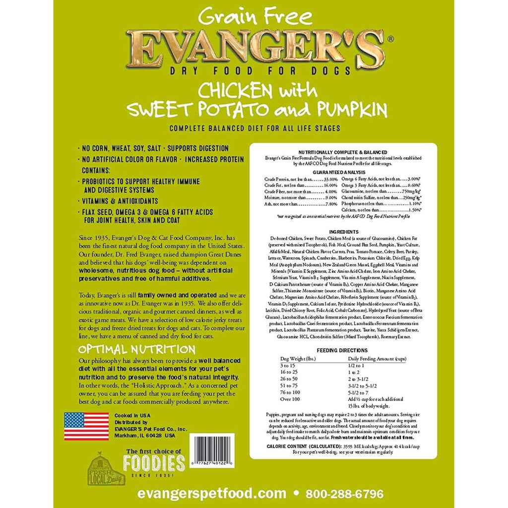 Chicken Sweet Potato Pumpkin Grain Free Dry Dog Food G2093