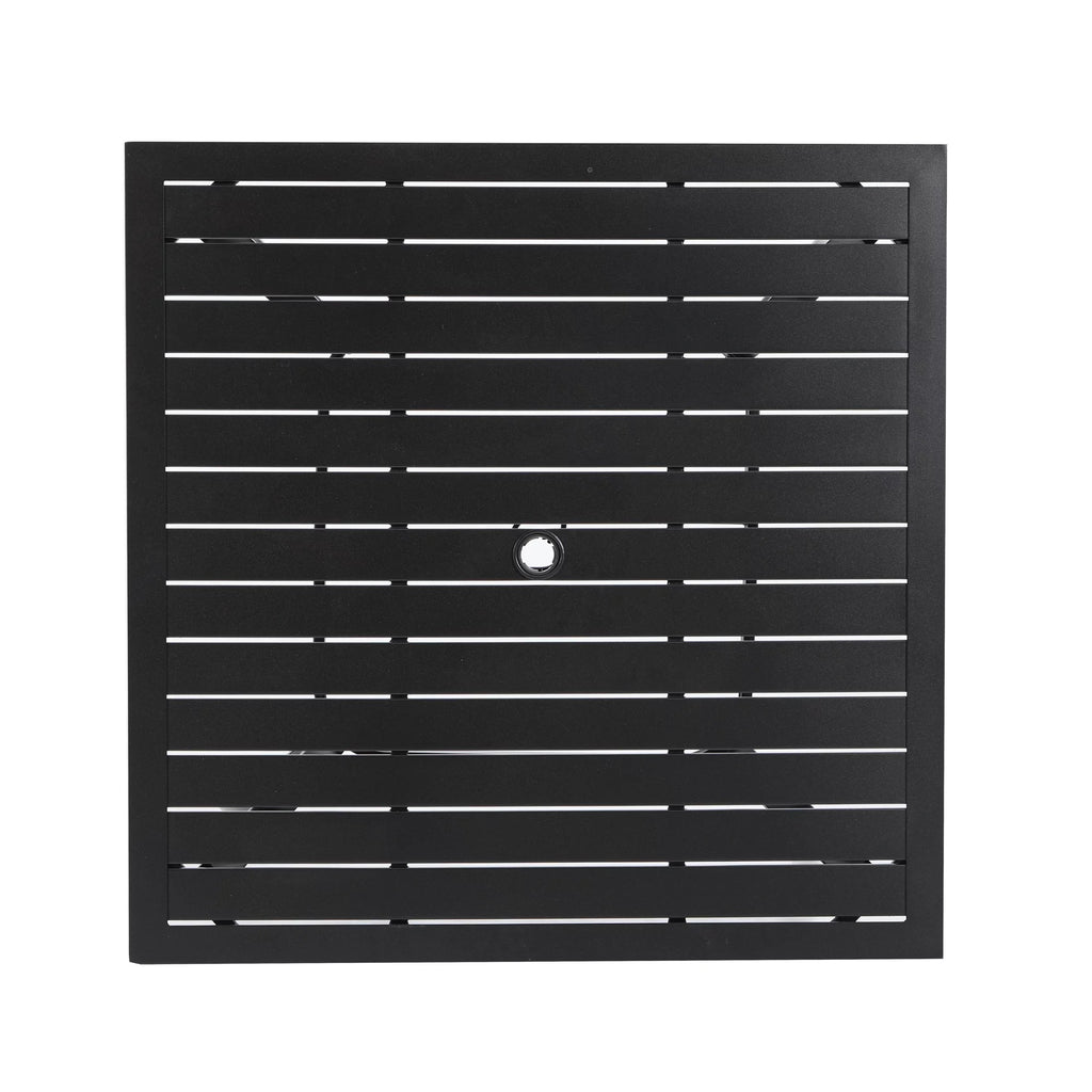 Outdoor Square Steel Dining Table for 4-Person, Black H463602