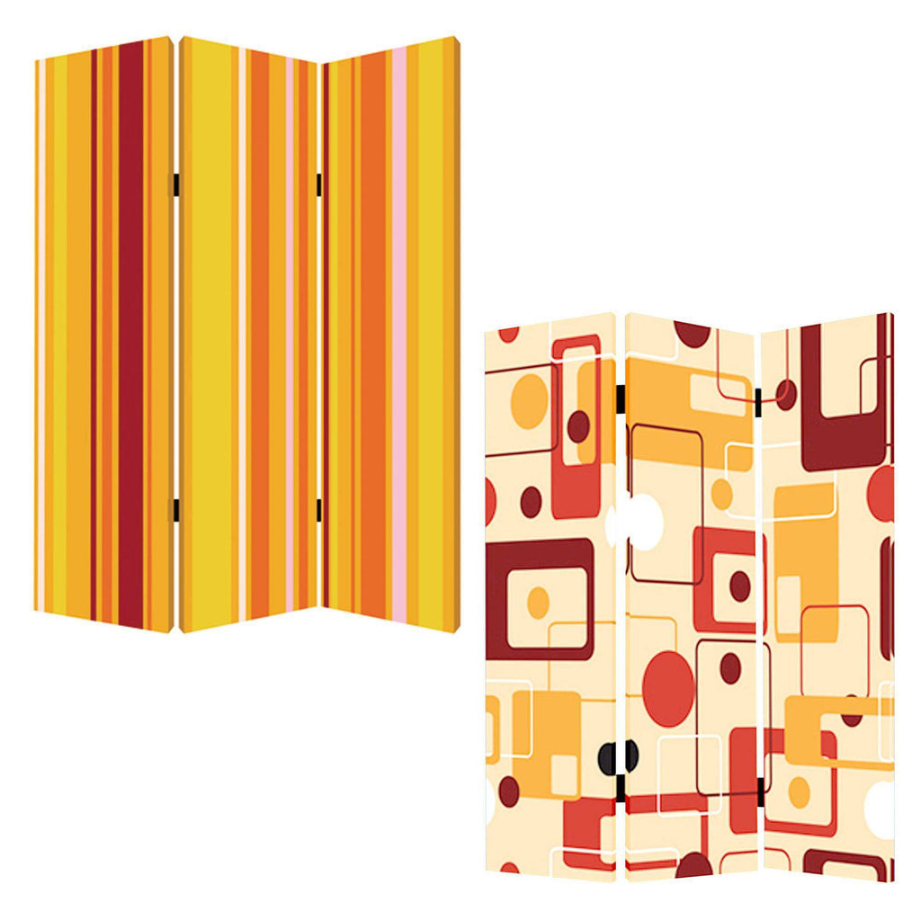 Multi Color Wood Canvas Screen Y71164
