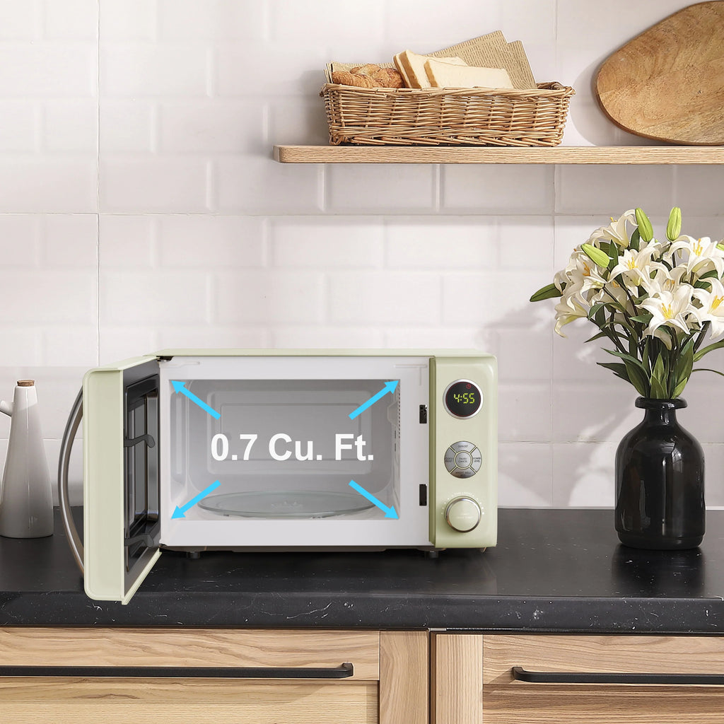 0.7 Cu ft 700 Watts Blue Retro Countertop Microwave Oven M12869