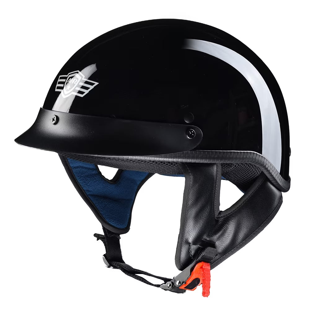 High Gloss Black Motorcycle Half Face Helmet K889229