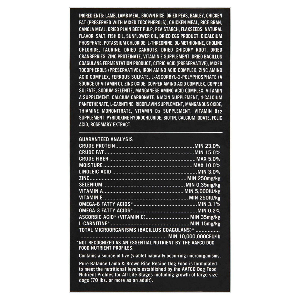 Lamb & Brown Rice Recipe Dry Dog Food E123