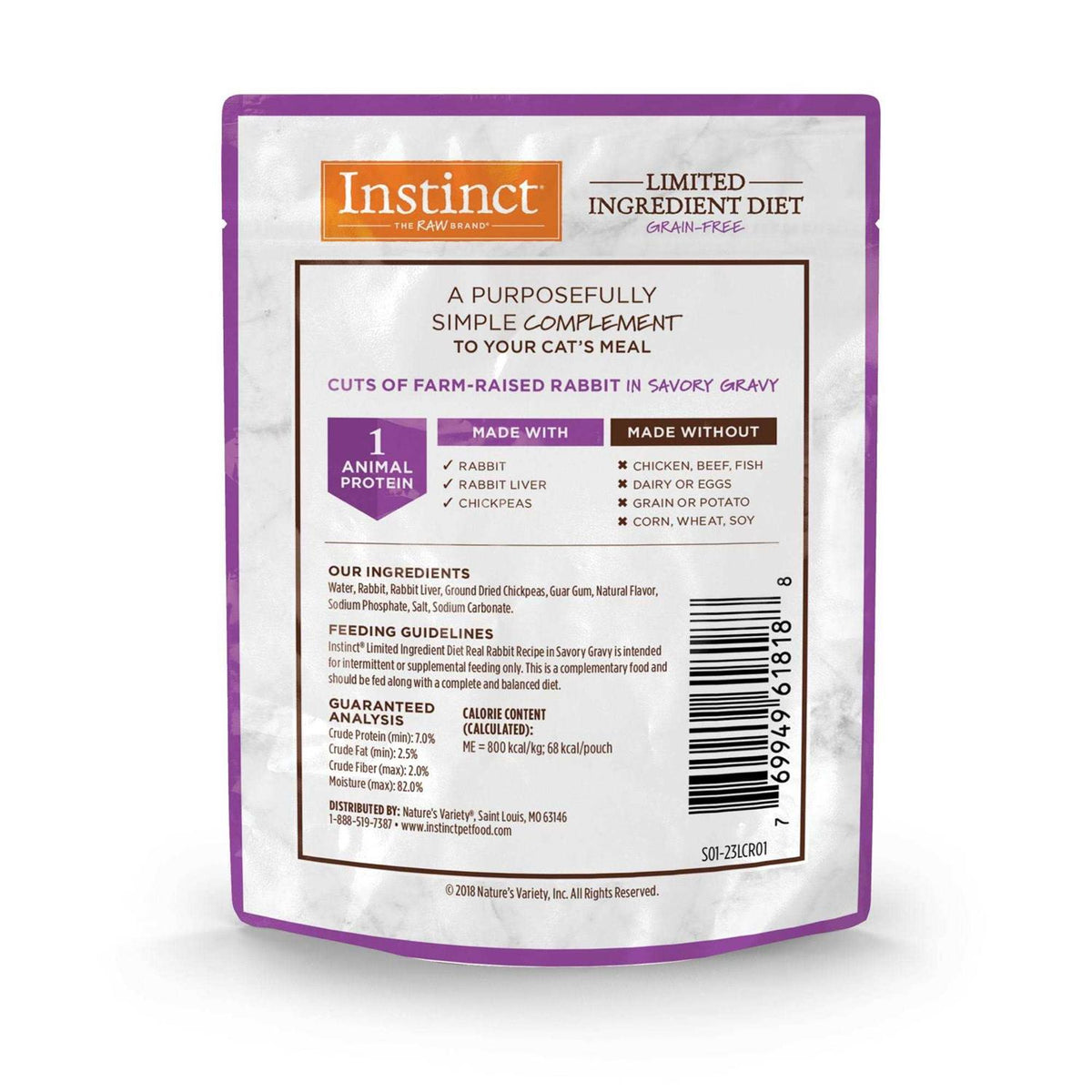 Grain Free Rabbit Recipe Wet Cat Food Pouches X190