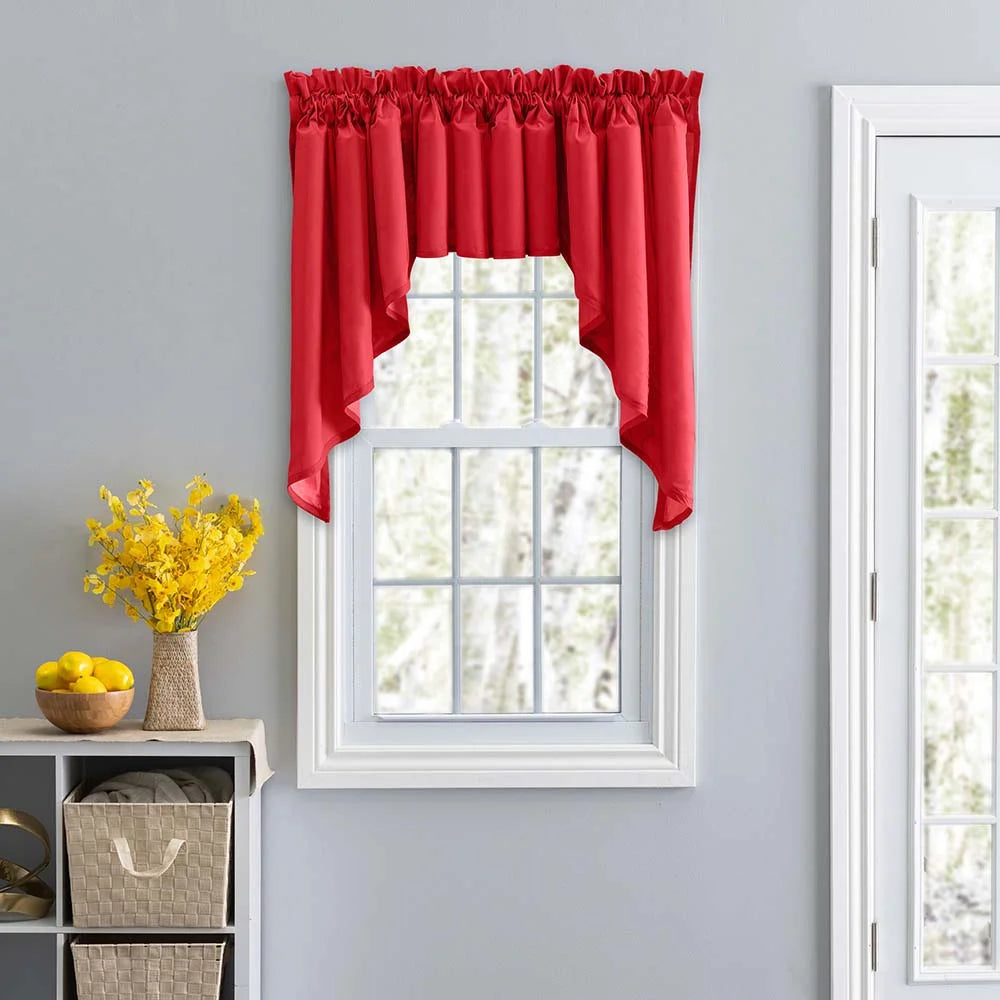 Red Solid Color Window Swag Set 126"x36" D46885