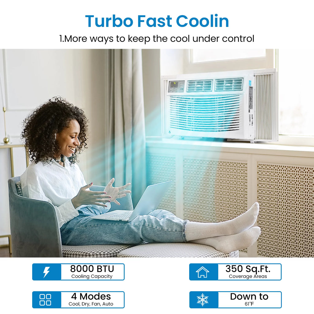 8,000 BTU Smart Window Air Conditioner B49311