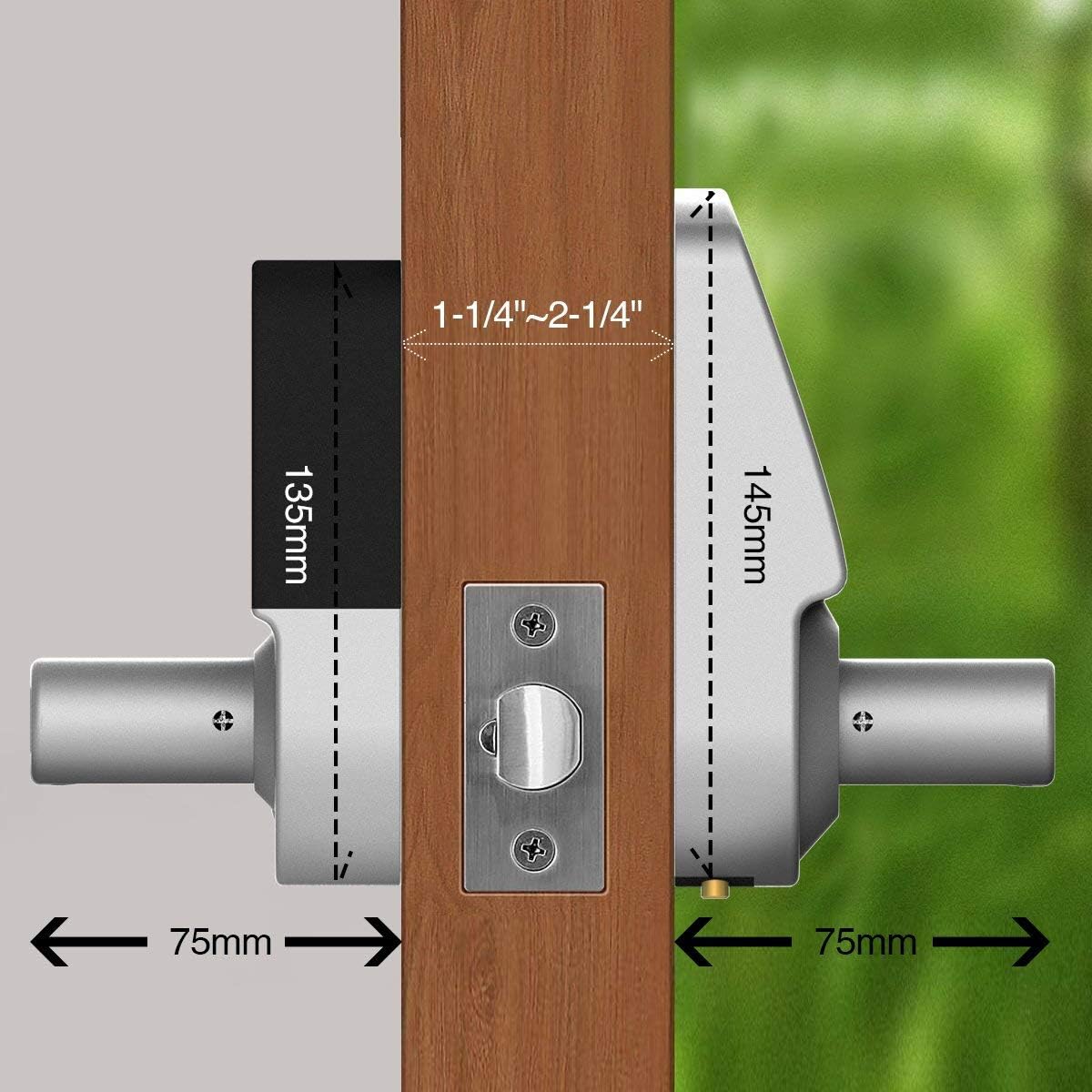 Electronic Keyless Smart Door Lock, Touchscreen Lever with Auto Lock, Pack of 2 G737