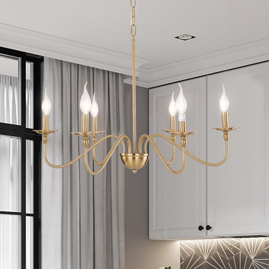 6-Lights Industrial Black Iron Pendant Light Fixture Chandelier D7175