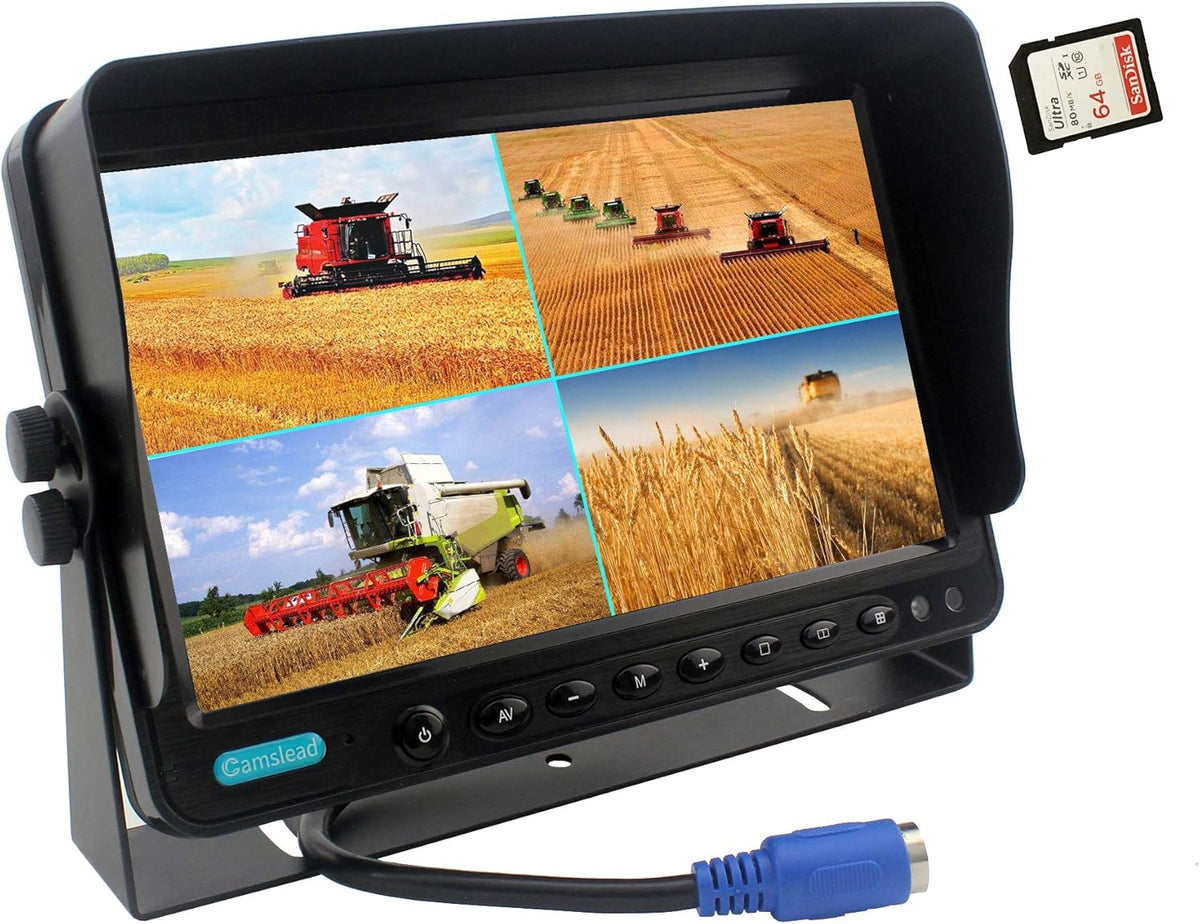 7 inch Backup Camera System with Quad Split Screen Monitor Kit X1454