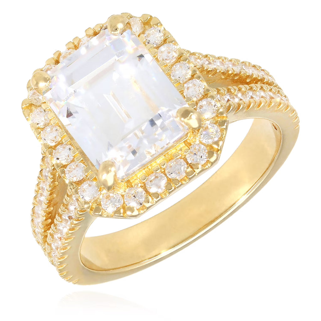 Emerald Cut Created Diamond 14K Gold Engagement Ring C58820