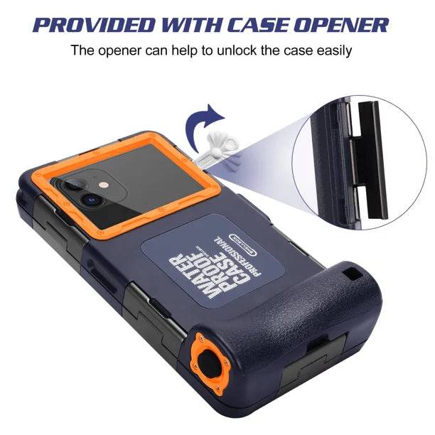 Waterproof UnderWater Case for Phones Up to 6.9 Inch with Lanyard F519