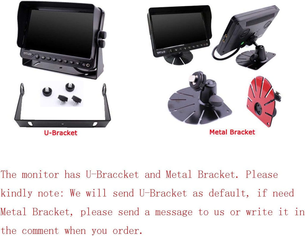 7 inch Backup Camera System with Quad Split Screen Monitor Kit X1454