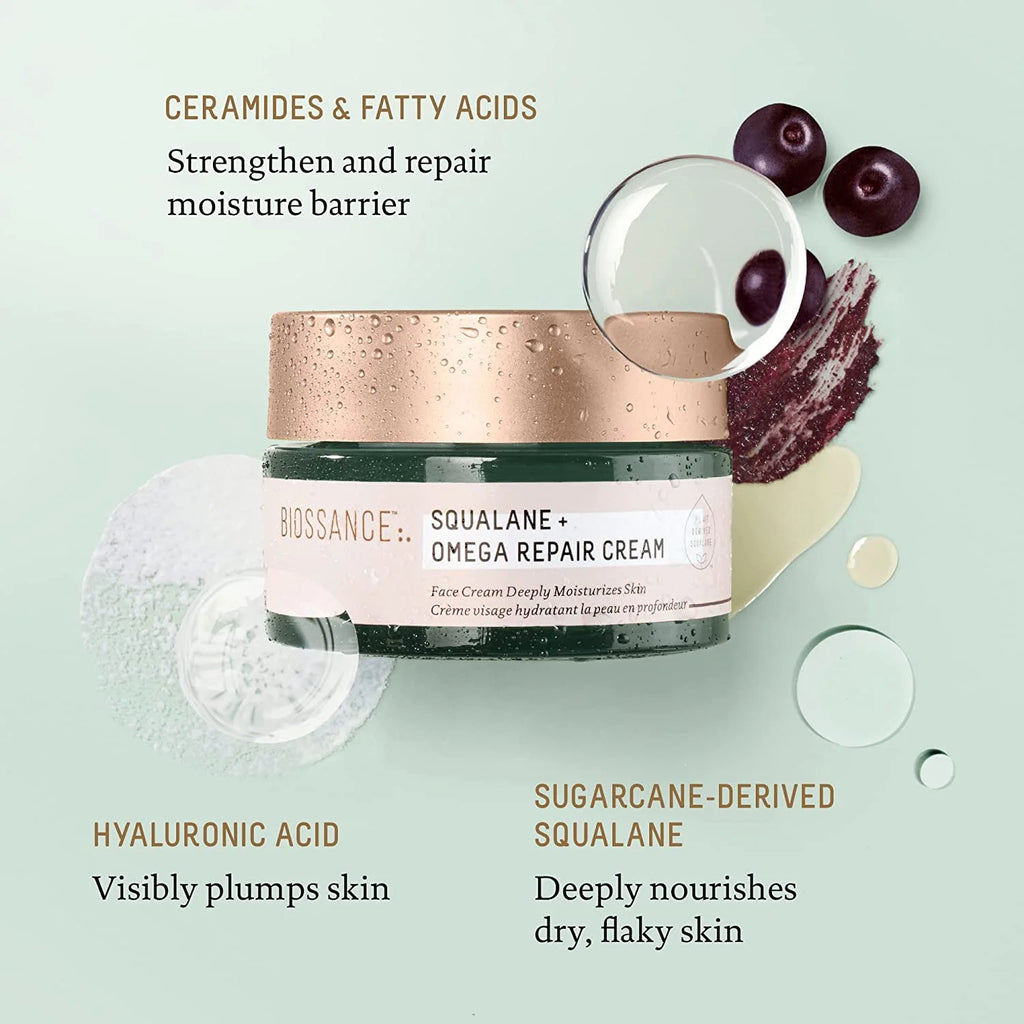 Squalane Omega Repair Moisturizer with Hyaluronic Acid and Ceramides 1.6 oz B89032