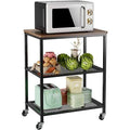 3-Tier Rolling Serving Cart with Mesh Shelves M2278