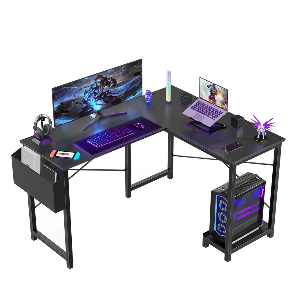 L Shaped Gaming Desk, Black T7896