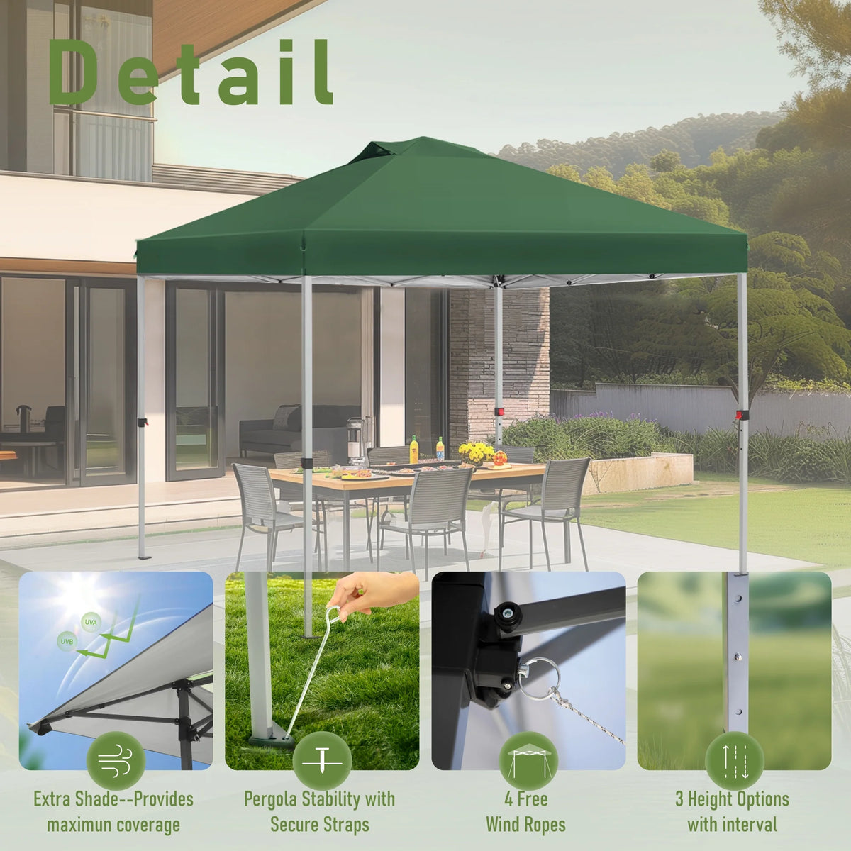 10x10ft Pop-up Canopy Tent with Wheeled Bag - Blue P623184