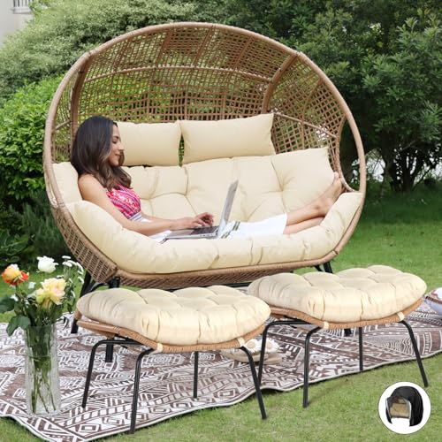Oversized Double Egg Chair with Cushions N439