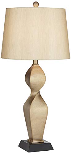 30" Tall Twist Sculptural Modern End Table Lamp Gold Finish S14866