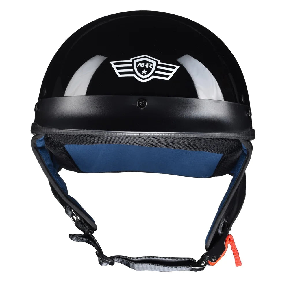 High Gloss Black Motorcycle Half Face Helmet K889229