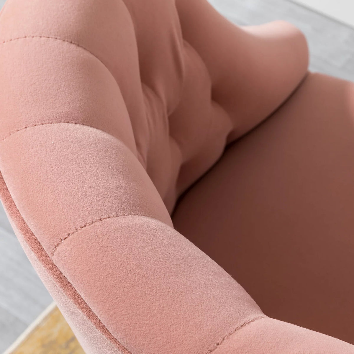 Pink Velvet Fabric Swivel Rolling Task Chair J761215