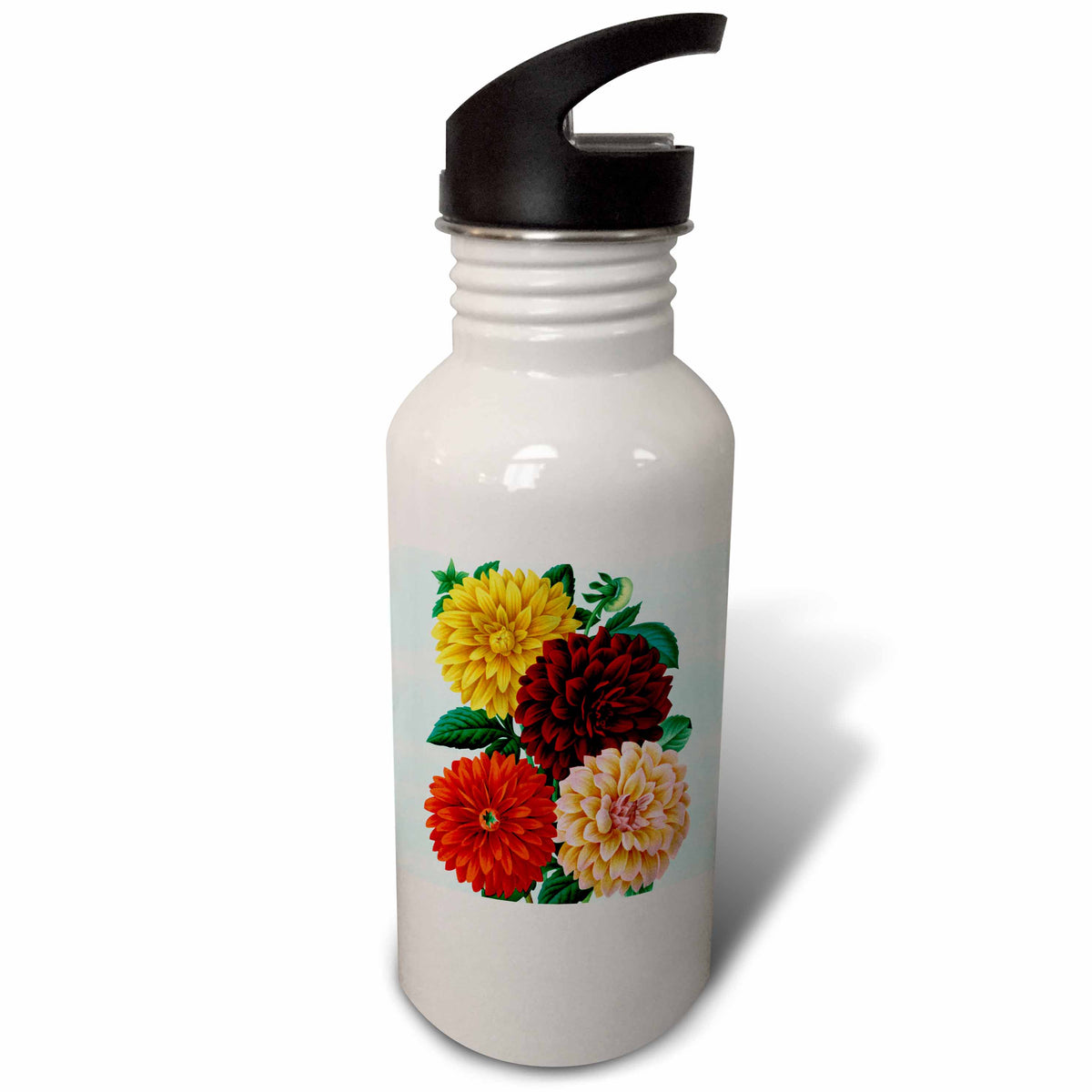 Vintage Dahlia Flowers 21 oz Sports Water Bottle L2390